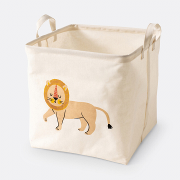 Корзина кубическая с рисунком лев Junglito  единый размер бежевый