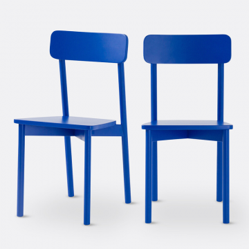 Комплект из двух стульев из окрашенного массива бука Jodi  единый размер синий