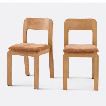 Комплект из 2 стульев из массива дуба с набивкой Talet  единый размер бежевый