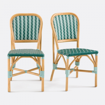 Комплект из 2 плетеных стульев Musette  единый размер зеленый