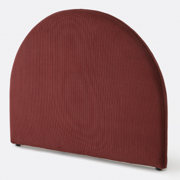 Изголовье кроватное в обивке из велюра в рубчик Bowy  единый размер красный