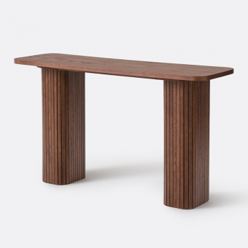 Консоль из шпона ясеня тонированного под орех LATTI  единый размер каштановый