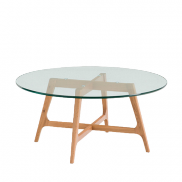 Круглый журнальный столик стеклянная столешница Zoleta  единый размер бежевый