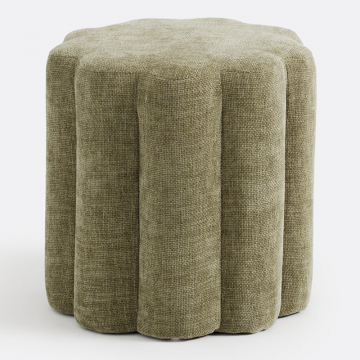 Пуф в обивке из текстурированной ткани Justyna  единый размер зеленый