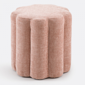 Пуф в обивке из текстурированной ткани Justyna  единый размер розовый