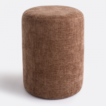 Пуф в обивке из текстурированной ткани Polina  единый размер розовый