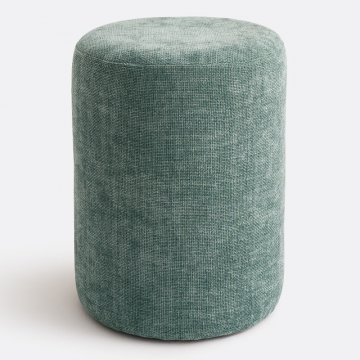 Пуф в обивке из текстурированной ткани Polina  единый размер синий