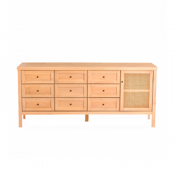 Шкаф-галантерея из массива сосны и плетеного материала Gabin