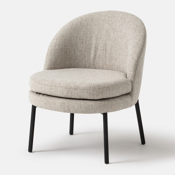 Кресло в обивке из меланжевой ткани Nordie  единый размер серый