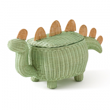 Корзина детская в виде динозавра из ротанга Dinos  единый размер зеленый