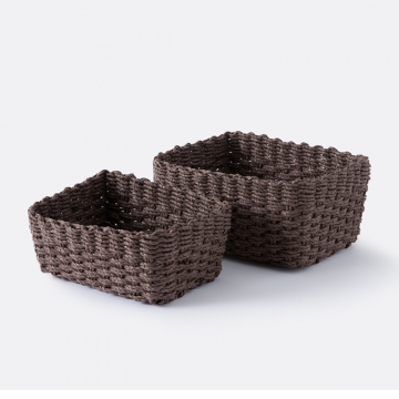 Набор из 2 корзин из бумажной веревки Alano  единый размер каштановый