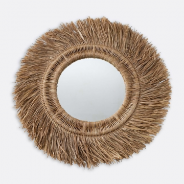 Зеркало из ротанга и сизаля Loully  единый размер бежевый