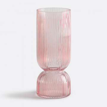 Ваза из граненого стекла В26 см Valira  единый размер розовый