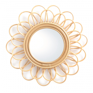 Зеркало из ротанга в форме двойного цветка 45 см Nogu  единый размер бежевый