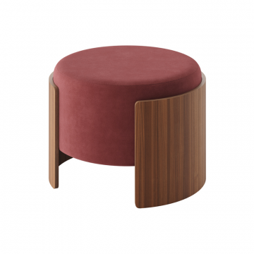 Пуф Lagom D 62 см (бордовый FiberGuard, орех)