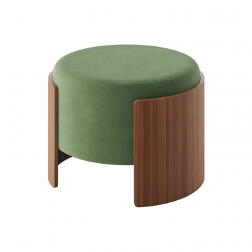 Пуф Lagom D 62 см (зелено-голубой FiberGuard, орех)