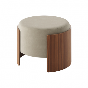 Пуф Lagom D 62 см (светло-бежевый FiberGuard, орех)