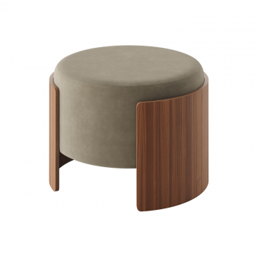 Пуф Lagom D 62 см (серо-зеленый FiberGuard, орех)