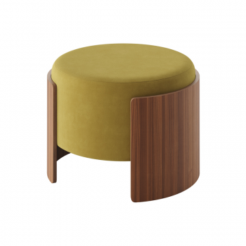 Пуф Lagom D 62 см (янтарный FiberGuard, орех)