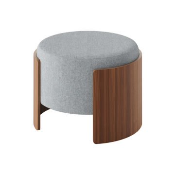 Пуф Lagom D 62 см (светло-серый твид, орех)