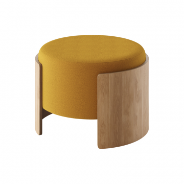 Пуф Lagom D 62 см (горчичный, натуральный дуб)