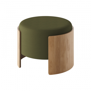 Пуф Lagom D 62 см (зеленый, натуральный дуб)