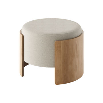Пуф Lagom D 62 см (молочный, натуральный дуб)