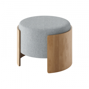 Пуф Lagom D 62 см (светло-серый твид, натуральный дуб)