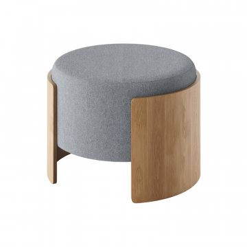 Пуф Lagom D 62 см (серый твид, натуральный дуб)