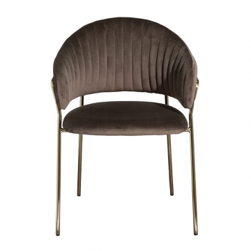 30C-12962 Стул обеденный велюр темно-коричневый 59*56*81см