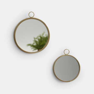 Комплект из 2 круглых зеркал на стену Uyova  единый размер желтый