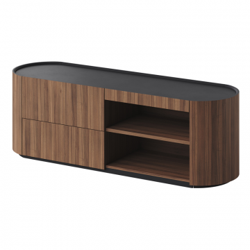 Тумба Lagom под ТВ 2 ящика 2 полки ширина 140 см (орех, черный)