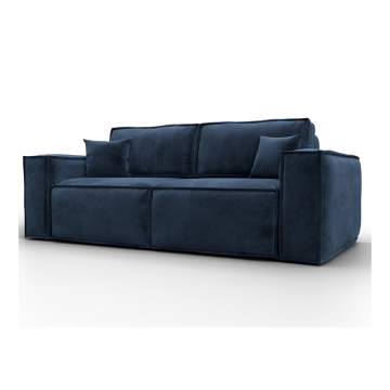 Диван прямой Лига-081 НПБ Синий, Велюр