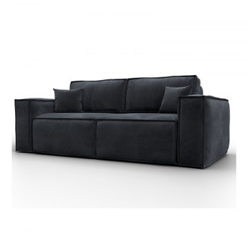 Диван прямой Лига-081 НПБ Темно-серый, Велюр