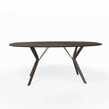 Стол Eclipse овальный массив и шпон дуба Mosaic 1100х2200 мм