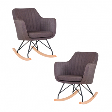 Набор 2 шт Кресло-качалка DOBRIN KIARA, серая ткань (LAR-106D-26)