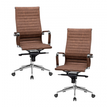 Набор 2 шт Офисное кресло для руководителей DOBRIN CLARK, коричневый лофт №320