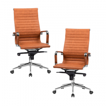 Набор 2 шт Офисное кресло для руководителей DOBRIN CLARK, светло-коричневый №321
