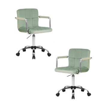 Набор 2 шт Офисное кресло для персонала DOBRIN TERRY, мятный велюр (MJ9-87)