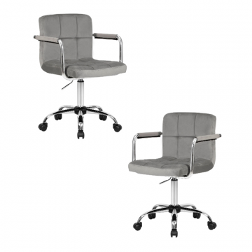 Набор 2 шт Офисное кресло для персонала DOBRIN TERRY, серый велюр (MJ9-75)