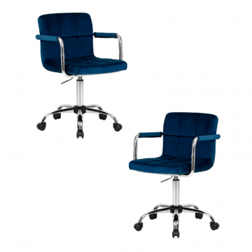 Набор 2 шт Офисное кресло для персонала DOBRIN TERRY, синий велюр (MJ9-117)