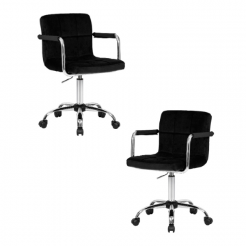 Набор 2 шт Офисное кресло для персонала DOBRIN TERRY, черный велюр (MJ9-101)