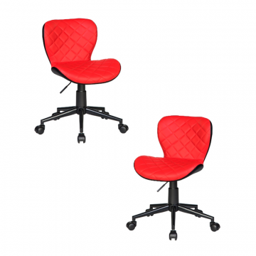 Набор 2 шт Офисное кресло для персонала DOBRIN RORY, красно-чёрный