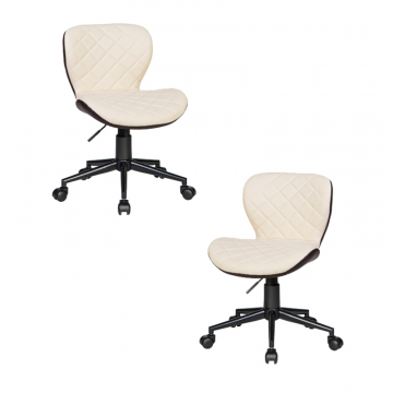 Набор 2 шт Офисное кресло для персонала DOBRIN RORY, кремово-коричневый