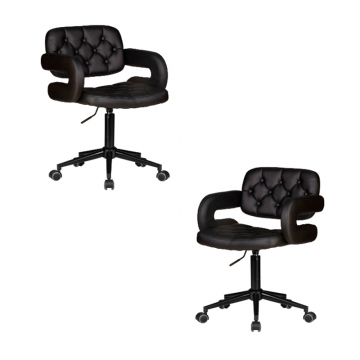 Набор 2 шт Офисное кресло для персонала DOBRIN LARRY BLACK, чёрный