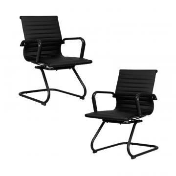 Набор 2 шт Офисное кресло для посетителей DOBRIN CODY BLACK, чёрный