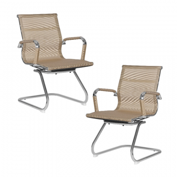 Набор 2 шт Офисное кресло для посетителей DOBRIN CODY MESH, бежевый (22039)