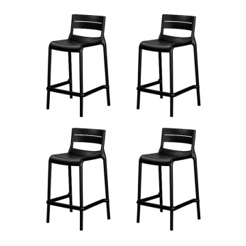 Набор 4 шт Стул полубарный DOBRIN NESSA, черный (B-03)