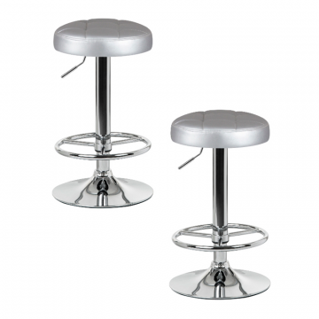 Набор 2 шт Табурет барный DOBRIN BRUNO, серебряный