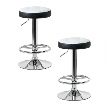 Набор 2 шт Табурет барный DOBRIN BRUNO, бело-чёрный